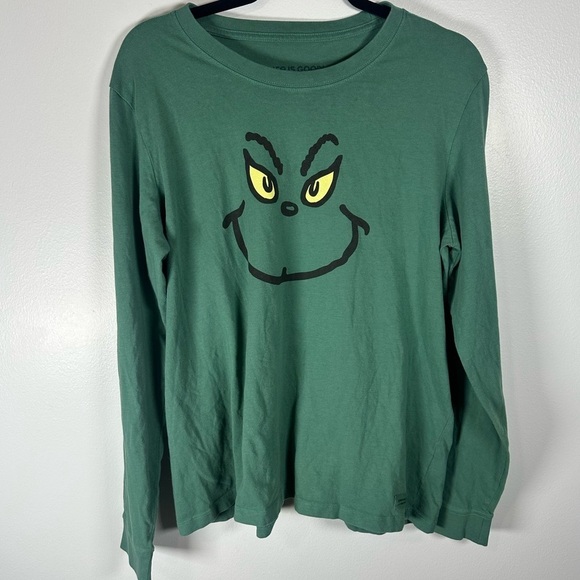Life Is Good Other - Life Is Good Moss Green Grinch Grin Long Sleeve Crusher Tee Unisex Men’s XL